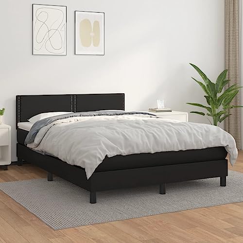 Willood Boxspringbett mit Matratze Schwarz 140x200 cm Gästebetten, Einzelbetten, Doppelbetten,Kunstleder Bettrahmen von Willood