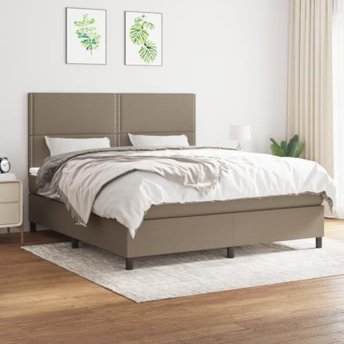 Willood Boxspringbett mit Matratze Taupe 180x200 cm Stoff Flach mit Nägeln Hohes Kopfteil Willood Boxspringbett mit Matratze Taupe 180x200 cm Stoff Flach mit Nägeln Hohes Kopfteil von Willood