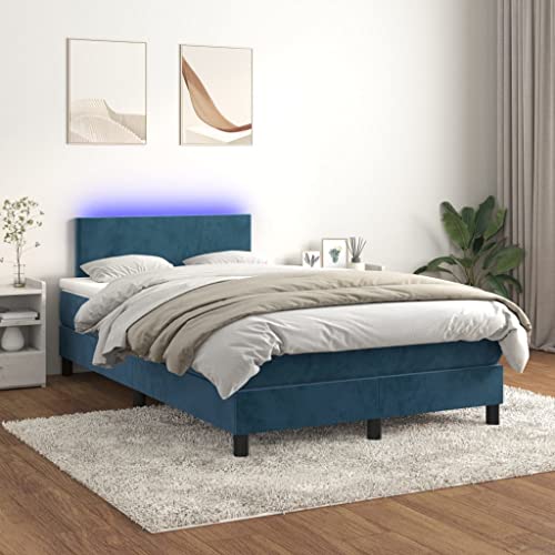 Willood Boxspringbett mit Matratze LED Dunkelblau 120x200cm Bettgestell Bett Doppelbett Polsterbett Lattenrost Bettrahmen Hotelbett Schlafzimmerbett Samt Stil6 Willood Boxspringbett mit Matratze LED Dunkelblau 120x200cm Bettgestell Bett Doppelbett Polsterbett Lattenrost Bettrahmen Hotelbett Schlafzimmerbett Samt Stil6 von Willood