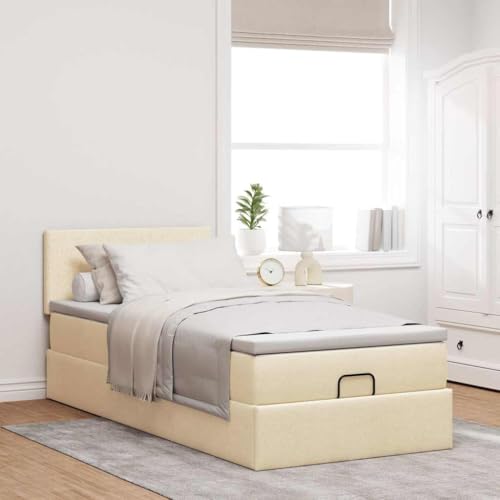 Willood Boxspringbett mit Matratze & LEDs Creme 100x200 cm Stoff Schlichtes Design Willood Boxspringbett mit Matratze & LEDs Creme 100x200 cm Stoff Schlichtes Design von Willood