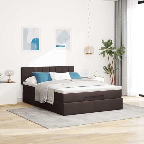 Willood Boxspringbett mit Matratze & LEDs Dunkelbraun 140x190 cm Stoff Block mit Quadraten Willood Boxspringbett mit Matratze & LEDs Dunkelbraun 140x190 cm Stoff Block mit Quadraten von Willood