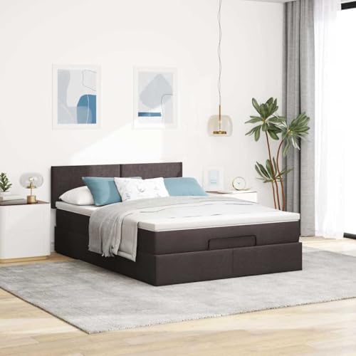 Willood Boxspringbett mit Matratze & LEDs Dunkelbraun 140x200 cm Stoff Schlichtes Design Willood Boxspringbett mit Matratze & LEDs Dunkelbraun 140x200 cm Stoff Schlichtes Design von Willood