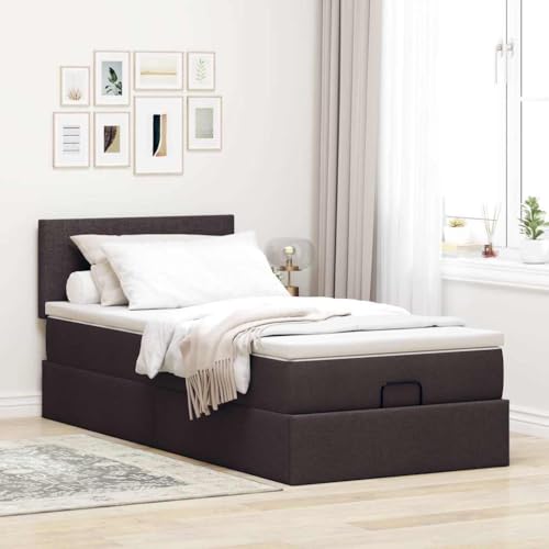Willood Boxspringbett mit Matratze & LEDs Dunkelbraun 90x200 cm Stoff Schlichtes Design Willood Boxspringbett mit Matratze & LEDs Dunkelbraun 90x200 cm Stoff Schlichtes Design von Willood