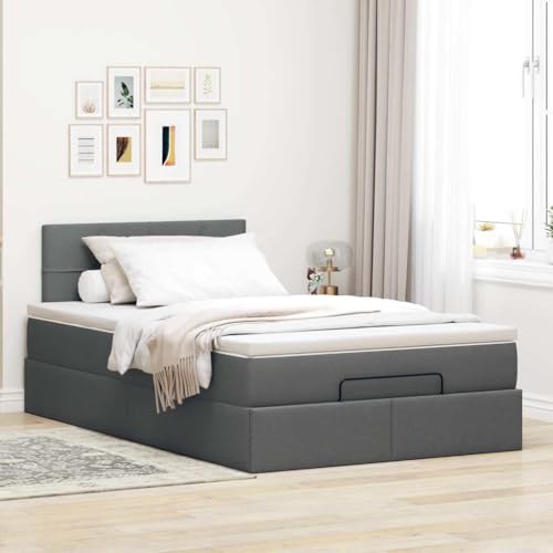 Willood Boxspringbett mit Matratze & LEDs Dunkelgrau 120x190 cm Stoff Block mit Quadraten Willood Boxspringbett mit Matratze & LEDs Dunkelgrau 120x190 cm Stoff Block mit Quadraten von Willood