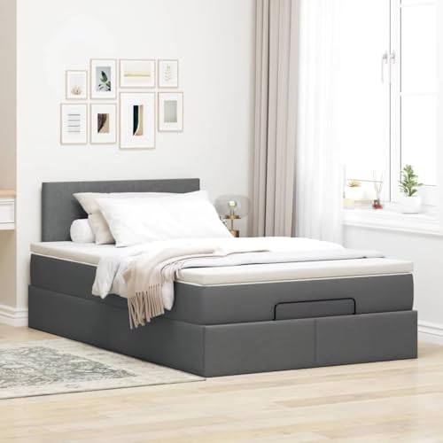 Willood Boxspringbett mit Matratze & LEDs Dunkelgrau 120x200 cm Stoff Schlichtes Design Willood Boxspringbett mit Matratze & LEDs Dunkelgrau 120x200 cm Stoff Schlichtes Design von Willood
