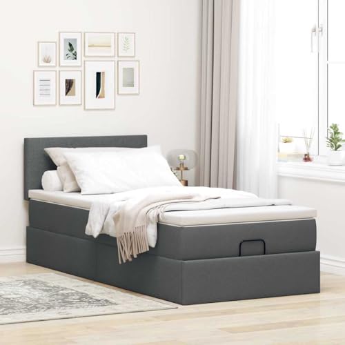 Willood Boxspringbett mit Matratze & LEDs Dunkelgrau 80x200 cm Stoff Schlichtes Design Willood Boxspringbett mit Matratze & LEDs Dunkelgrau 80x200 cm Stoff Schlichtes Design von Willood