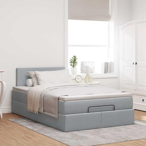 Willood Boxspringbett mit Matratze & LEDs Hellgrau 120x190 cm Stoff Schlichtes Design Willood Boxspringbett mit Matratze & LEDs Hellgrau 120x190 cm Stoff Schlichtes Design von Willood