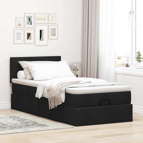 Willood Boxspringbett mit Matratze & LEDs Schwarz 90x200 cm Stoff Schlichtes Design Willood Boxspringbett mit Matratze & LEDs Schwarz 90x200 cm Stoff Schlichtes Design von Willood