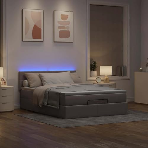 Willood Boxspringbett mit Matratze & LEDs Taupe 140x200 cm Stoff Block mit Quadraten Willood Boxspringbett mit Matratze & LEDs Taupe 140x200 cm Stoff Block mit Quadraten von Willood