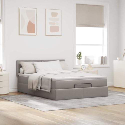 Willood Boxspringbett mit Matratze & LEDs Taupe 140x200 cm Stoff Schlichtes Design Willood Boxspringbett mit Matratze & LEDs Taupe 140x200 cm Stoff Schlichtes Design von Willood