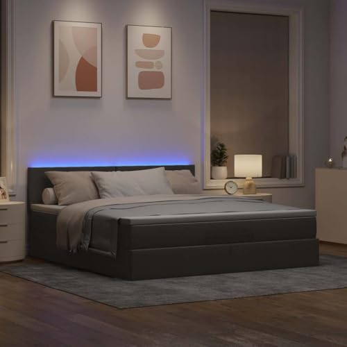 Willood Boxspringbett mit Matratze & LEDs Taupe 160x200 cm Stoff Schlichtes Design Willood Boxspringbett mit Matratze & LEDs Taupe 160x200 cm Stoff Schlichtes Design von Willood