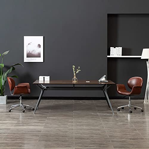 Willood Bürostuhl Drehbar Höhenverstellbar Schreibtischstuhl Drehstuhl Büromöbel Stuhl Chefsessel Bürosessel Computerstuhl Bürostuhl Braun Kunstleder von Willood