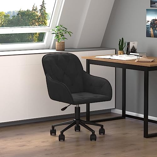 Willood Bürostuhl Drehbar Schwarz Samt Schreibtischstuhl Computerstuhl von Willood