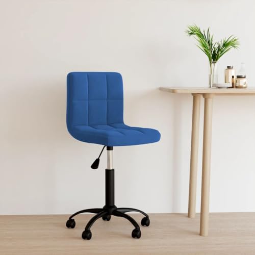 Willood Bürostuhl mit Rollen Drehbar Höhenverstellbar Drehstuhl Schreibtischstuhl Computerstuhl Stuhl Rollhocker Büromöbel Drehbar Blau Samt von Willood