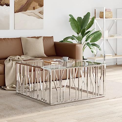 Willood Couchtisch 100x100x50 cm Edelstahl und Glas Willood Couchtisch 100x100x50 cm Edelstahl und Glas von Willood