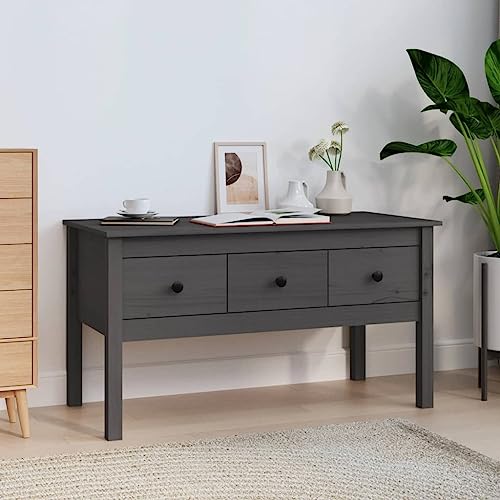 Willood Couchtisch Grau 102x49x55 cm Massivholz Kiefer Tische von Willood
