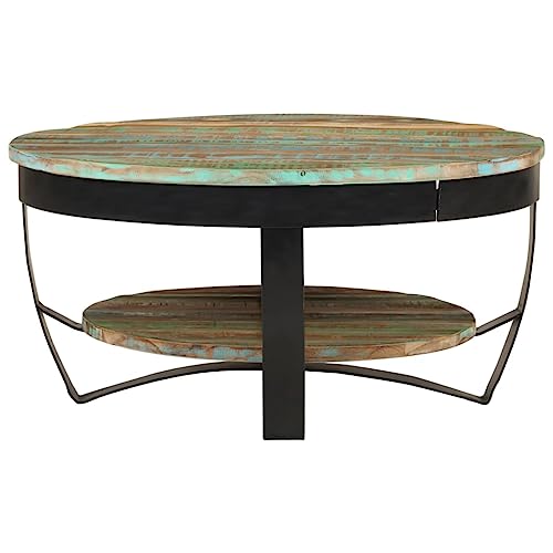 Willood Couchtisch mit Trennwand Beistelltisch Wohnzimmer Runder Couchtisch aus Holz Doppelt mit Ablage Altholz Massiv 65x32 cm Willood Couchtisch mit Trennwand Beistelltisch Wohnzimmer Runder Couchtisch aus Holz Doppelt mit Ablage Altholz Massiv 65x32 cm von Willood