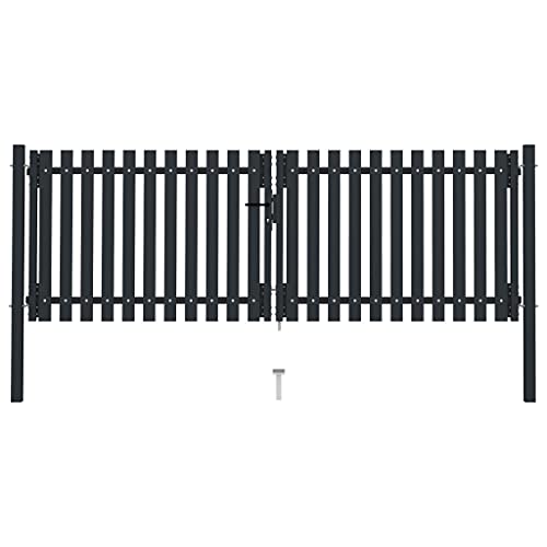 Willood Doppelflügel Zauntor Stahl 306x125 cm Anthrazit Gartentor Pforte Hoftor Gartentür Gartenpforte Hoftür Einfahrtstor Doppeltor Zauntür Willood Doppelflügel Zauntor Stahl 306x125 cm Anthrazit Gartentor Pforte Hoftor Gartentür Gartenpforte Hoftür Einfahrtstor Doppeltor Zauntür von Willood