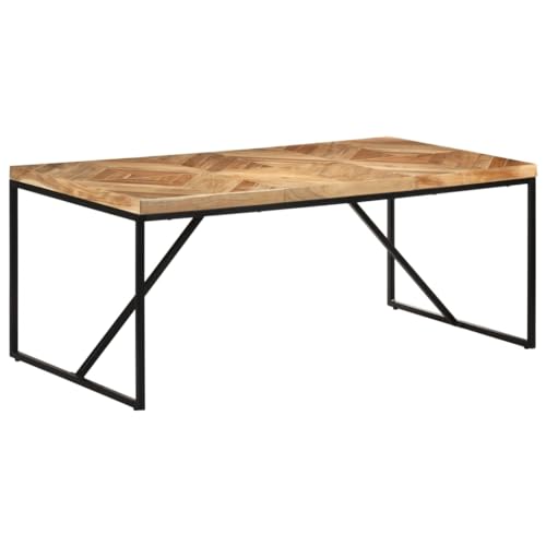 Willood Esstisch 180x90x76 cm Akazie und Mango Industriestil Küchentisch Esszimmertisch Holztisch Speisetisch Tisch Esszimmer Küche Massivholz Schwarz von Willood