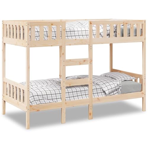 Willood Etagenbett, Kinderbett mit Rausfallschutz Leiter, Bettgestell mit Lattenrost, Bett Stockbett Holzbett 90x200 cm Massivholz Kiefer von Willood