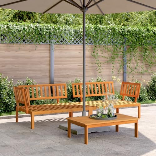 Willood Garten-Ecksofas aus Paletten 2 STK. Massivholz Akazie Dunkelbraun3044412de von Willood