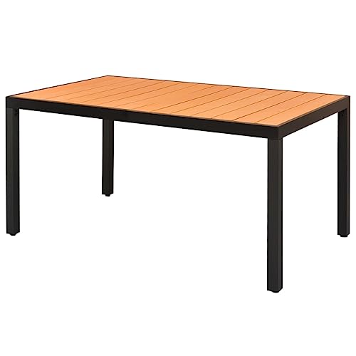 Willood Garten-Esstisch WPC Aluminium Braun 150 x 90 x 74 cm esstisch Outdoor Garten Balkon Table von Willood