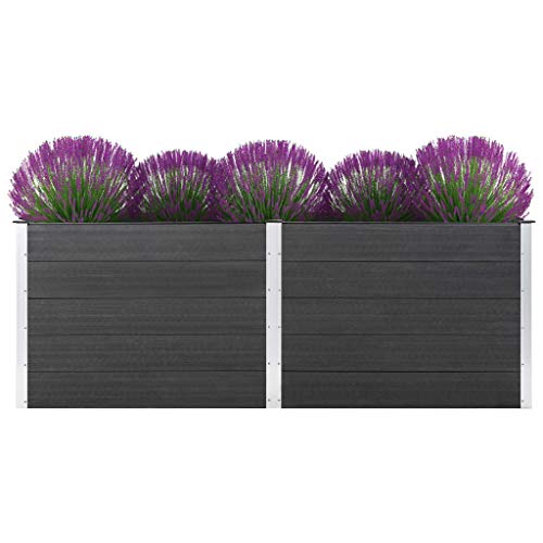 Willood Garten Hochbeet 250 x 100 x 91 cm WPC Grau von Willood