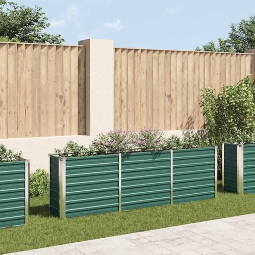 Willood Garten Hochbeet Verzinkter Stahl 240×40×77 cm Grün von Willood