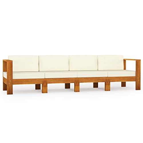 Willood Gartenmöbel 4-Sitzer-Gartensofa mit Cremeweißen Auflagen Massivholz Akazie 4-Sitzer Willood Gartenmöbel 4-Sitzer-Gartensofa mit Cremeweißen Auflagen Massivholz Akazie 4-Sitzer von Willood