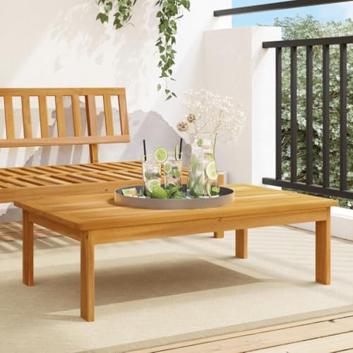 Willood Gartentisch 100x60x30 cm Massivholz Akazie,Terrasse Innenhof, Modular Gartensofa mit Kissen Latten-Design, Gartenmöbel, Braun Tisch von Willood