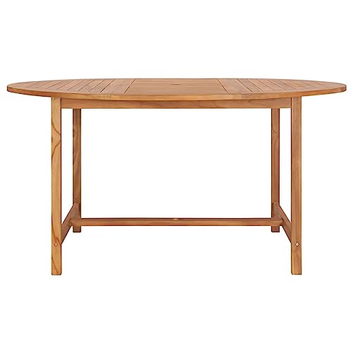 Willood Gartentisch 150 x 76 cm Massivholz Teak braun rund Outdoor Garten Balkon Table von Willood