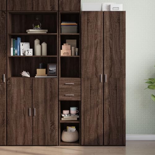 Willood Highboard Braun Eichen-Optik 30x42,5x185 cm Holzwerkstoff 3038037de von Willood