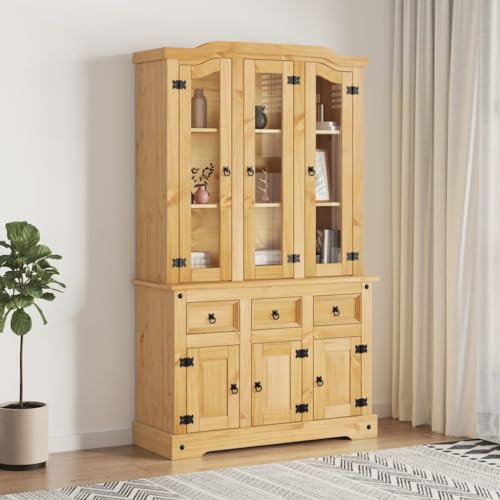 Willood Highboard Corona 112x43x196 cm Massivholz Mexikanische Kiefer de355085 von Willood