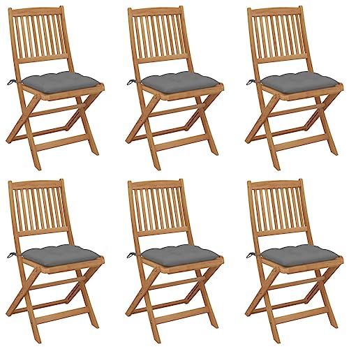 Willood Klappbare Gartenstühle 6 STK. mit Kissen Massivholz Akazie Grau Willood Klappbare Gartenstühle 6 STK. mit Kissen Massivholz Akazie Grau von Willood