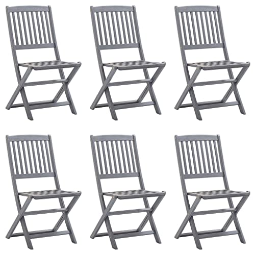 Willood Klappbare Gartenstühle 6Stk. Massivholz Akazie Grau Willood Klappbare Gartenstühle 6Stk. Massivholz Akazie Grau von Willood