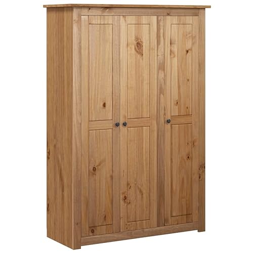 Willood Kleiderschrank 3-Türig 118x50x171,5 cm Panama Dielenschrank Garderobenschrank Kiefer Schlafzimmerschrank Schrank Holzschrank von Willood