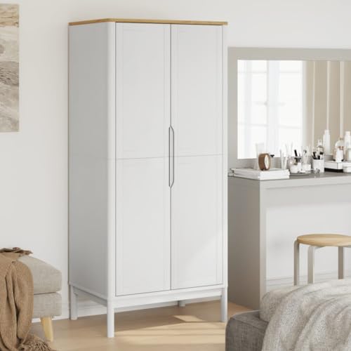 Willood Kleiderschrank Floro Weiß 77x53x171 cm Massivholz Kiefer Willood Kleiderschrank Floro Weiß 77x53x171 cm Massivholz Kiefer von Willood