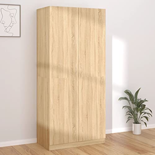 Willood Kleiderschrank für das Schlafzimmer Wohnzimmer 90x52x200cm Sonoma Eiche Holzwerkstoff von Willood