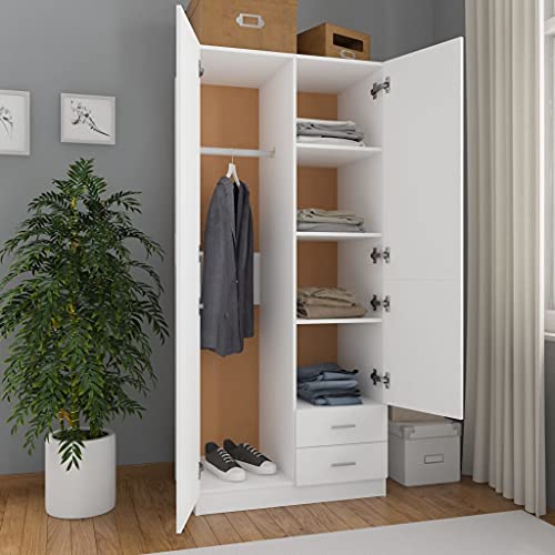 Willood Kleiderschrank für das Schlafzimmer Wohnzimmer Weiß Holzwerkstoff 80x52x180cm Willood Kleiderschrank für das Schlafzimmer Wohnzimmer Weiß Holzwerkstoff 80x52x180cm von Willood