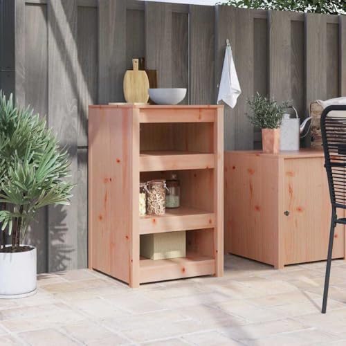 Willood Küchenschrank mit Regal Braun,55x55x92 cm Massivholz Kiefer von Willood