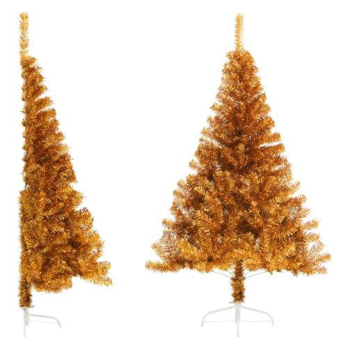 Willood Künstlicher Halb-Weihnachtsbaum mit Ständer Gold 180 cm PET von Willood