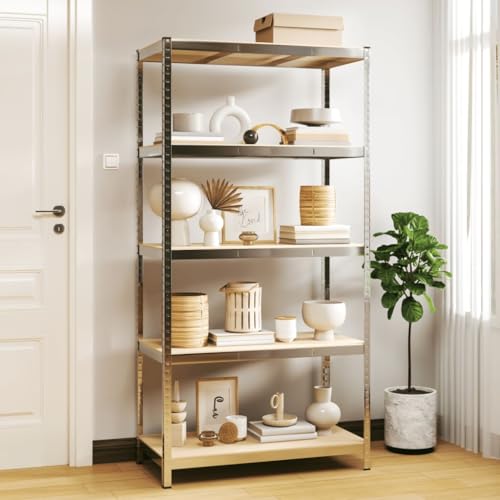 Willood Lagerregal mit 5 Böden Silbern Stahl & Holzwerkstoff 1x/100x50x200 cm Willood Lagerregal mit 5 Böden Silbern Stahl & Holzwerkstoff 1x/100x50x200 cm von Willood