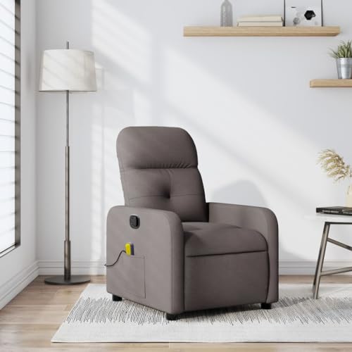 Willood Massagesessel Taupe StoffSessel Verstellbare Rückenlehne Fußteil, Fernsehsessel Relaxsessel mit Liegefunktion, Liegesessel Polstersessel Ruhesessel von Willood