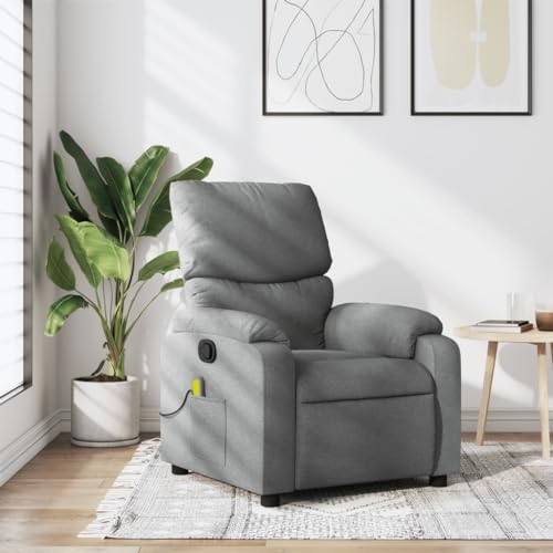 Willood Massagesessel Verstellbare Rückenlehne, Fernsehsessel Relaxsessel mit Vibrationsfunktion, Liegesessel Polstersessel Ruhesessel Hellgrau Stoff Willood Massagesessel Verstellbare Rückenlehne, Fernsehsessel Relaxsessel mit Vibrationsfunktion, Liegesessel Polstersessel Ruhesessel Hellgrau Stoff von Willood