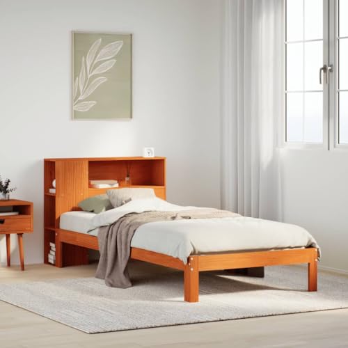 Willood Massivholzbett Einzelbett Bettgestell Bettrahmen Schlafzimmerbett Bett Schlafzimmermöbel mit Regal ohne Matratze Wachsbraun 75x190cm 3044188de Willood Massivholzbett Einzelbett Bettgestell Bettrahmen Schlafzimmerbett Bett Schlafzimmermöbel mit Regal ohne Matratze Wachsbraun 75x190cm 3044188de von Willood