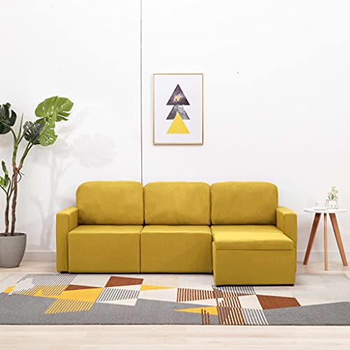 Willood Modulares 3-Sitzer-Schlafsofa Gelb Stoff Willood Modulares 3-Sitzer-Schlafsofa Gelb Stoff von Willood