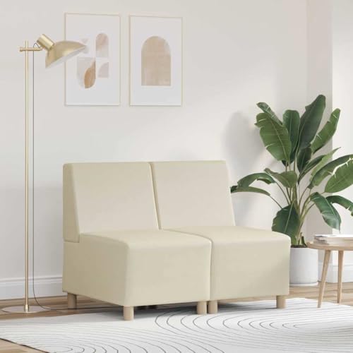 Willood Modulares Armfreies Sofa 2 pcs Creme 55 x 74 x 82 cm Kunstleder von Willood