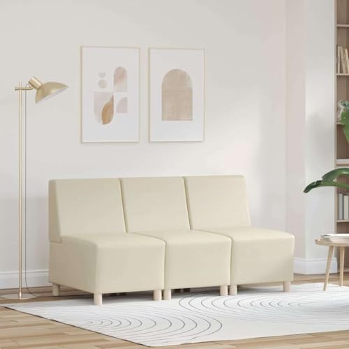 Willood Modulares Armfreies Sofa 3 pcs Creme 55 x 74 x 82 cm Kunstleder von Willood