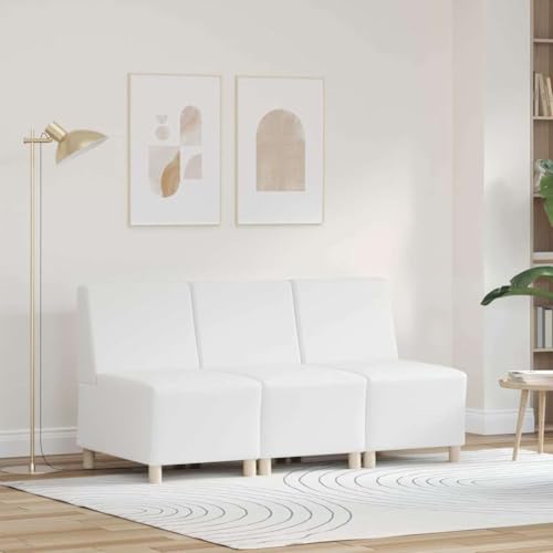 Willood Modulares Armfreies Sofa 3 pcs Weiß 55 x 74 x 82 cm Kunstleder von Willood