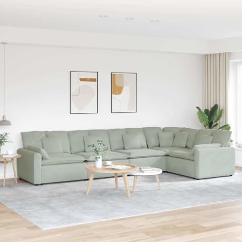 Willood Modulares Sofa mit Kissen Samt Hellgrau 304404de von Willood